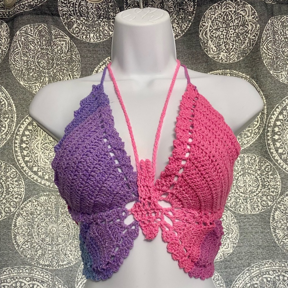 Butterfly crochet top